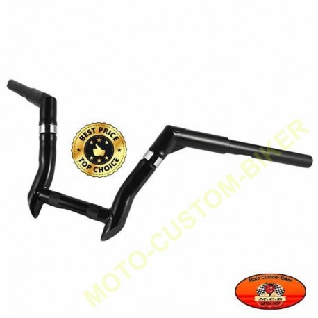 guidon moto black drag pour harley davidson et custom, bobber