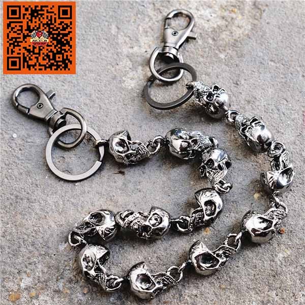 Chaîne Massive De Portefeuille Tête De Mort Acier - Marque Easy Biker - Occasion