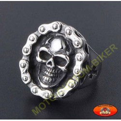 Bague biker skull