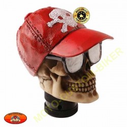 Pommeau de levier de vitesses skull aviator - Accessoires custom, pieces  pour harley, articles biker