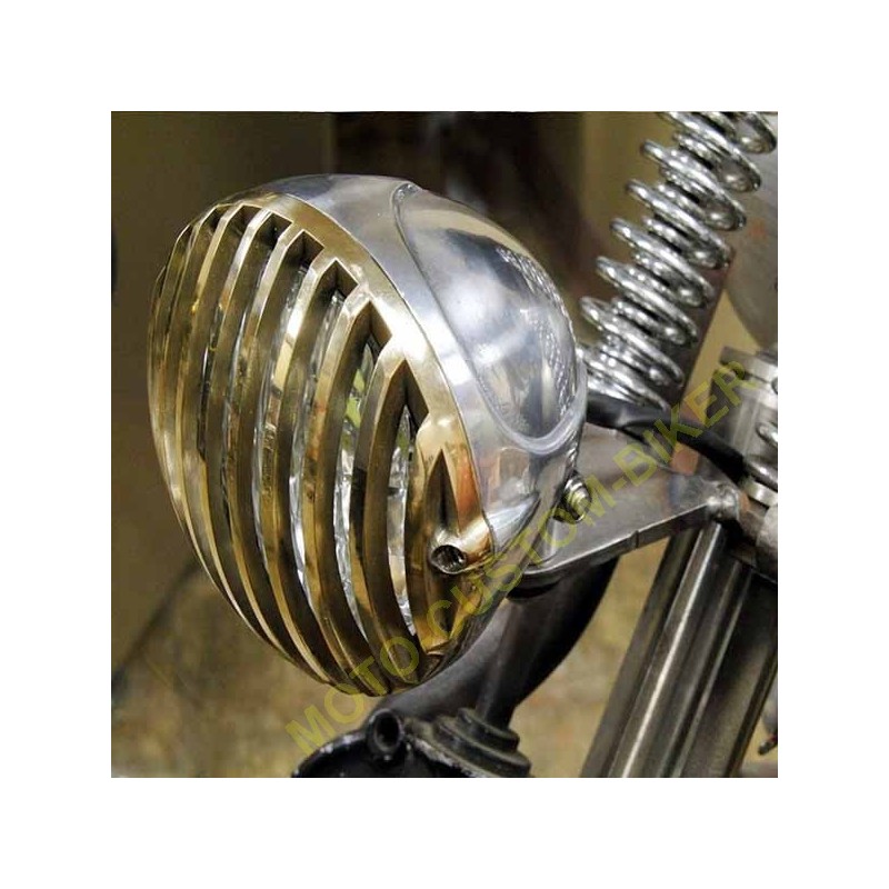 Clignotants moto bullet noir avec sa grille old skool - Moto-Custom-Biker