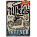 Plaque metal decorative two wheels forever