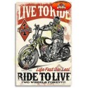 Plaque metal decorative live to ride