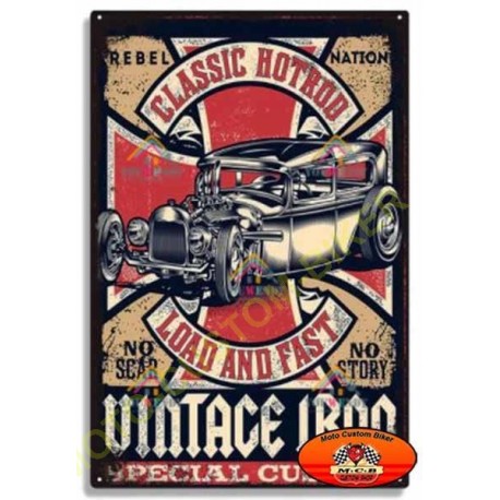 Plaque metal decorative hot rod garage piston - Moto-Custom-Biker