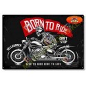 Plaque metal decorative born to ride