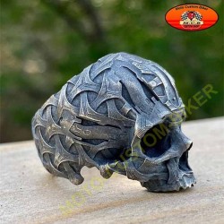 Bague biker skull design