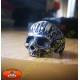 Bague biker skull design