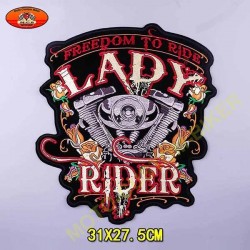 Patch, écusson freedom lady rider, grand format