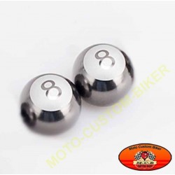 Bouchons de valves moto boule 8 CHROME