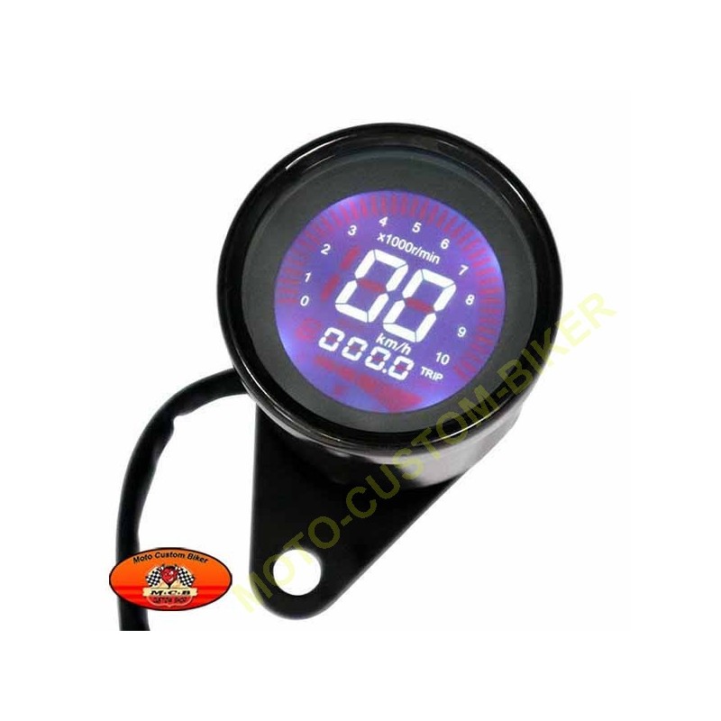 Compteur de Vitesse de Moto tachymètre LCD Compteur kilométrique  rétro-éclairage jauge de Vitesse étanche pour Moto 1 2 4 cylindres Compteur  Moto