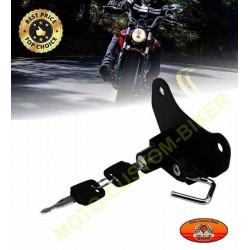 Antivol de casque pour moto avec cadenas type mousqueton et clé tête de  mort – K F M Shop