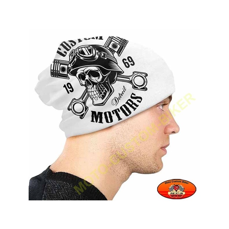 Casquette de Moto en Cuir pour Homme Biker