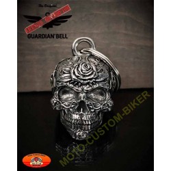 Clochette moto porte bonheur Rose skull