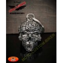 Clochette moto porte bonheur Rose skull