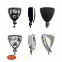 Phare rétro triangle, noir ou chrome à leds