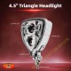 Phare rétro triangle, noir ou chrome à leds