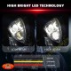 Phare rétro triangle, noir ou chrome à leds