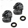 Bouchons de valves moto crazy skull noir