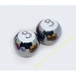 Bouchons de valves moto boule 8 CHROME