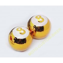 Bouchons de valves moto boule 8 silver