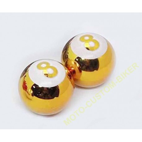 Bouchons de valves moto boule 8 silver