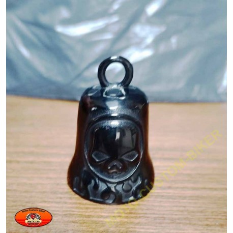 Clochette moto noir skull harley