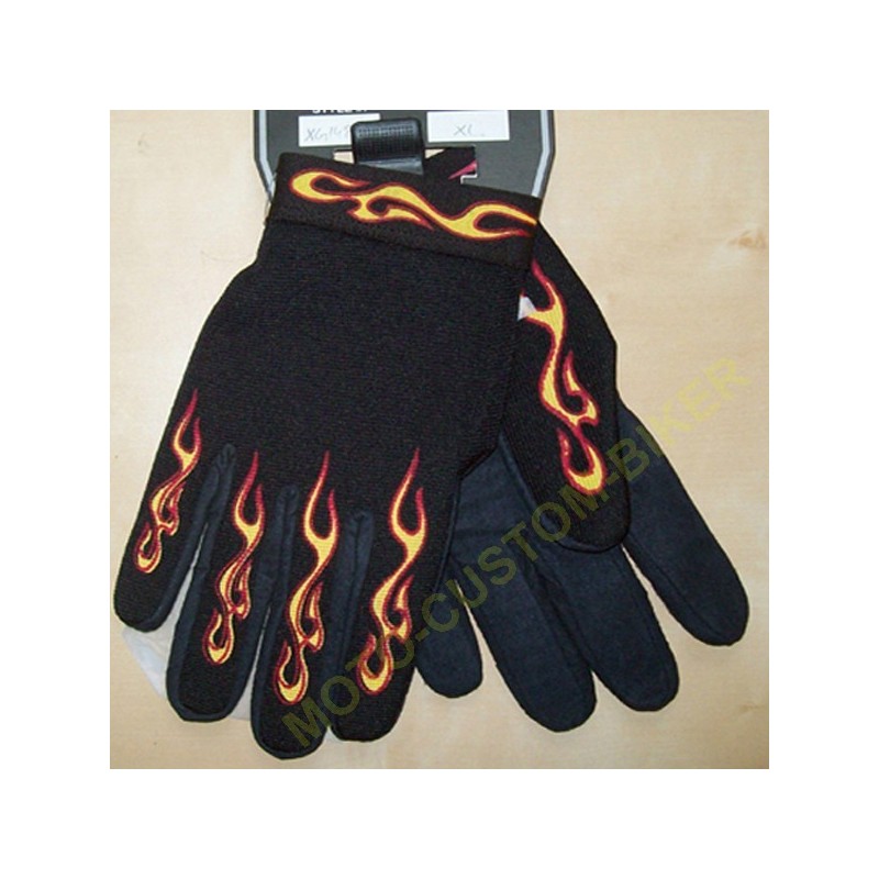 Gants moto saison flamme taille M - Moto-Custom-Biker