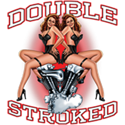 T shirt biker double stroked