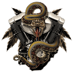 T shirt biker rattlesnake