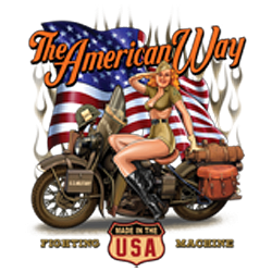 T shirt biker american way babe