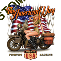 T shirt biker american way babe