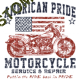 T shirt biker american pride bike