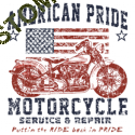 T shirt biker american pride bike