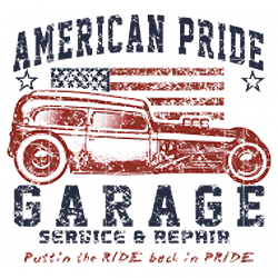 T shirt biker american pride hot rod