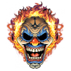 T shirt biker clown flaming