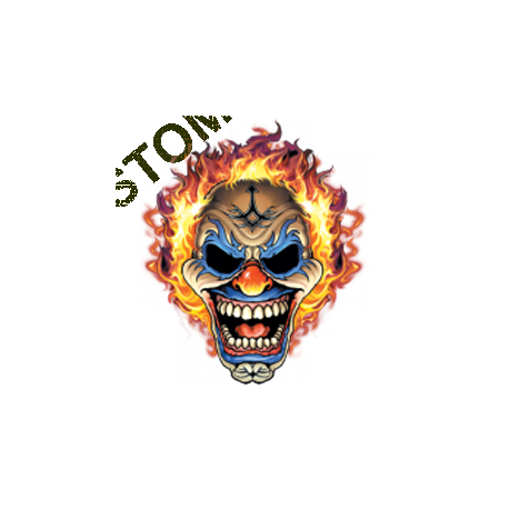 T shirt biker clown flaming