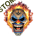 T shirt biker clown flaming