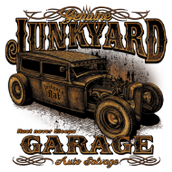 T shirt biker junk yard garage