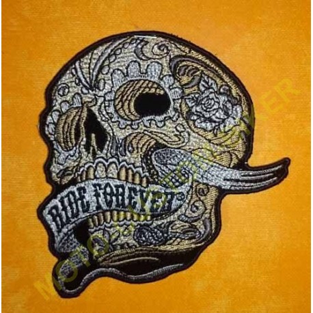 Patch, écusson sugar skull live love ride