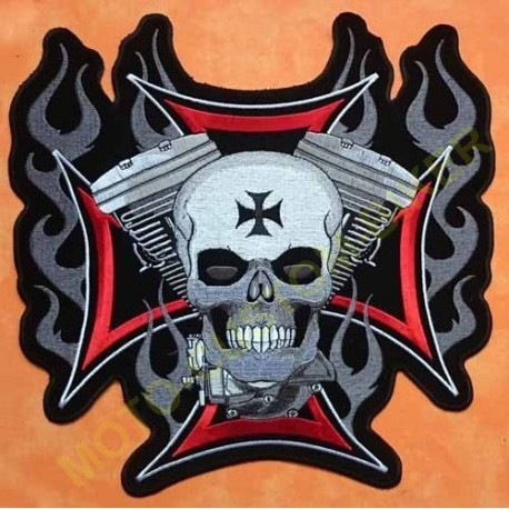 Patch, écusson tête de mort v twin