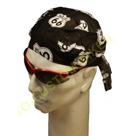 Zandana biker mode harley white skulls on black