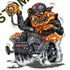 Sweat biker hot rod pig