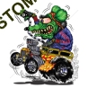 Sweat biker green monster yellow hot rod
