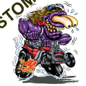 Sweat biker purple monster red hot rod
