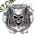 Sweat biker motor skull