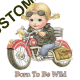 Body girl baby biker born to be wild
