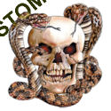 Sweat zippé biker skull snake