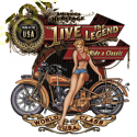 Sweat zippé biker live the legend babe