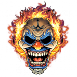 Sweat zippé biker clown flaming