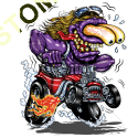 Sweat capuche biker purple monster red hot rod